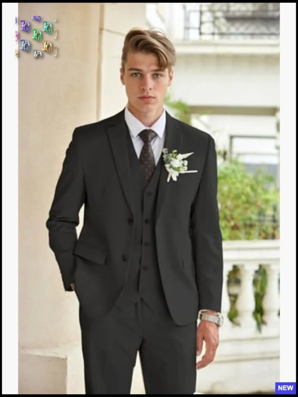 Linen Blend Three Piece Suit Set Regular Fit Blazer Vest Pants Formal Casual